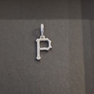 Pittsburgh Pirates Official MLB Micro Logo Pendant in White Gold Plated